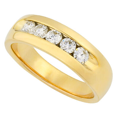Channel Set Diamond Band 14K