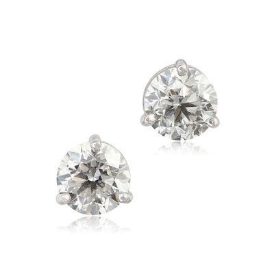 Ikuma Canadian Diamond Solitaire Earrings 14K, 1 3/8 ctw.