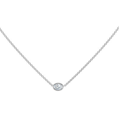 De Beers Forevermark Tribute&trade; Oval Diamond Necklace 18K