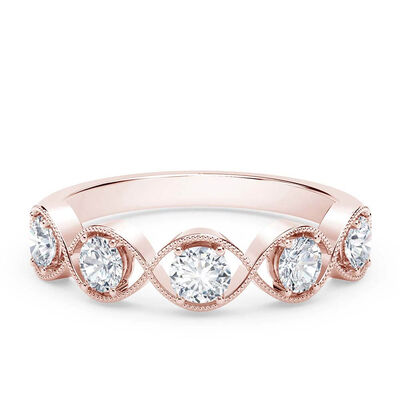 De Beers Forevermark Tribute&trade; Rose Gold Braided 5-Stone Diamond Ring 18K