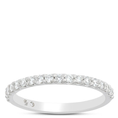 Bella Ponte Tiger Set Anniversary Band, 14K White Gold