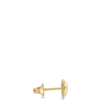 Heart Shaped Stud Earrings, 14K Yellow Gold