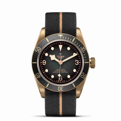 TUDOR Black Bay Watch Bronze Case Grey Dial Fabric Strap, 43mm