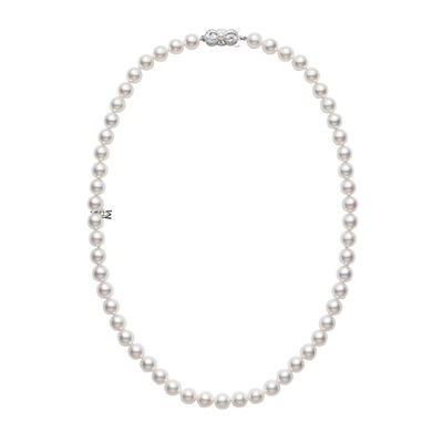 Mikimoto 16 Inch Akoya Cultured Pearl Necklace in 18K White Gold