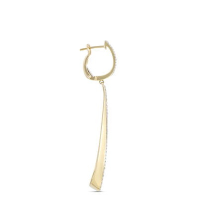 Diamond Loop Dangle Earrings, 14K Yellow Gold