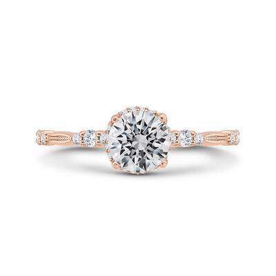 Bella Ponte Rose Gold Micro Halo Engagement Ring Setting, 14K