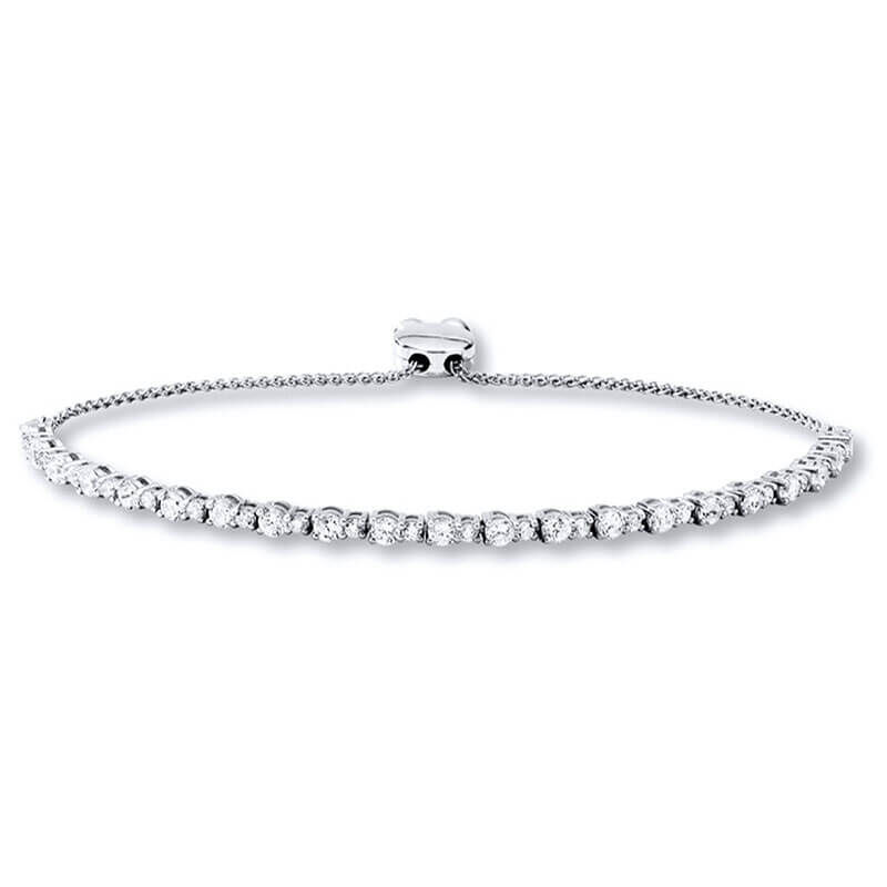 Bolo Diamond Tennis Bracelet, 14k White Gold image number 0