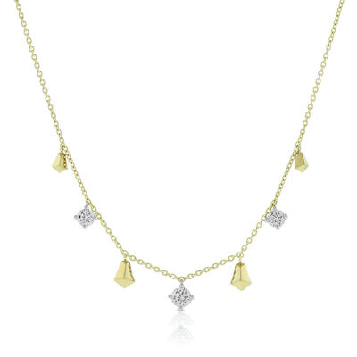 Jade Trau for Ben Bridge Signature Diamond Station Necklace 18K