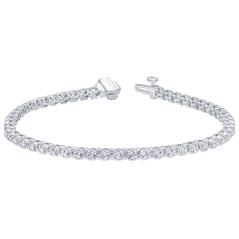 Diamond Tennis Bracelet, 14K White Gold image number 0