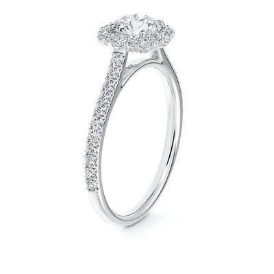 De Beers Forevermark Floral Halo Diamond Engagement Ring 18K