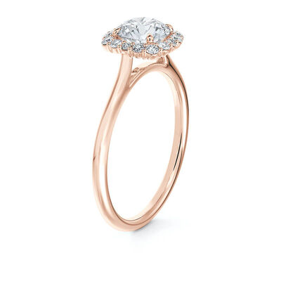 De Beers Forevermark Round Diamond Cushion Halo Ring 18K