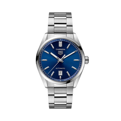 TAG Heuer Carrera Calibre 5 Auto Blue Steel Watch, 39mm