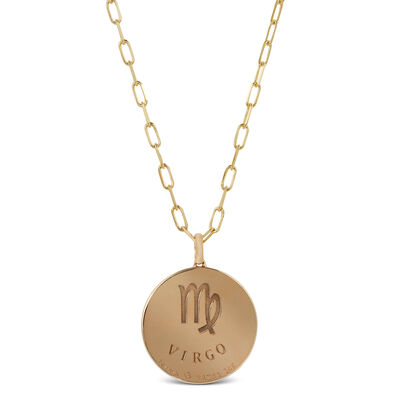 Ikuma Canadian Diamond Virgo Zodiac Necklace, 14K Yellow Gold