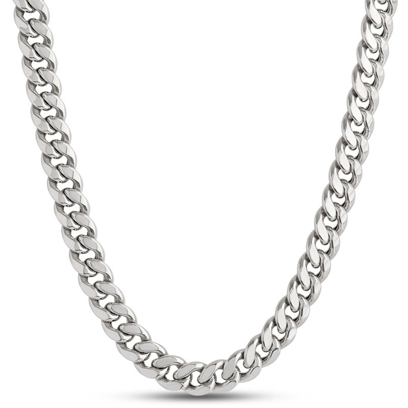 24-Inch Toscano Cuban Link Chain, 14K White Gold image number 0