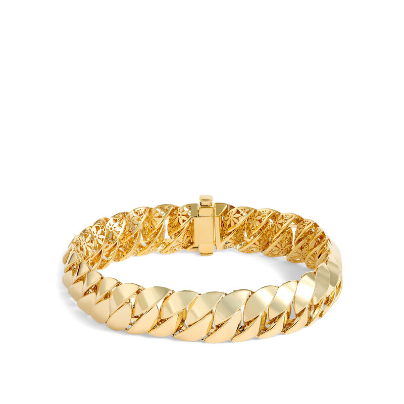 Toscano 7.5-Inch Reversible Lacework Bracelet, 14K Yellow Gold image number 1