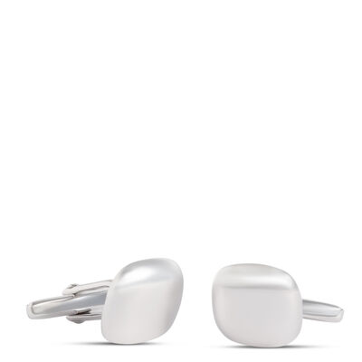 Cushion Shaped Cufflinks, Sterling Silver