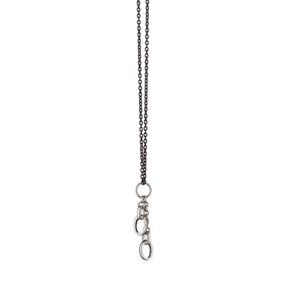 Monica Rich Kosann 30" Design Your Own Sterling Silver 2 Charm Necklace with Black Steel Chain