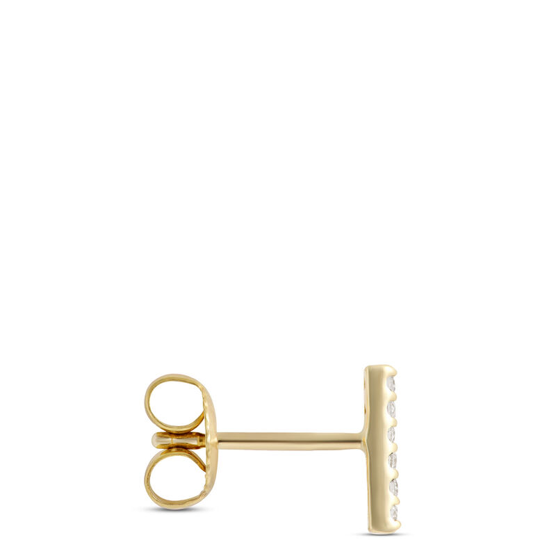 Round Diamond Bar Earrings, 14K Yellow Gold image number 1