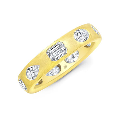 Rahaminov Unique Diamond Anniversary Band, 18k Yellow Gold