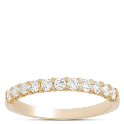 Round Diamond Anniversary Band, 14K Yellow Gold