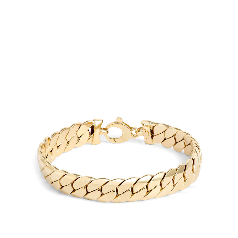 Toscano 8-Inch Domed Curb Link Bracelet, 14K Yellow Gold image number 0