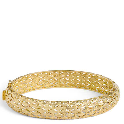 Toscano Lattice Bangle, 14K Yellow Gold