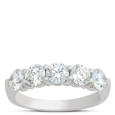 Ben Bridge Signature 5 Stone Diamond Anniversary Band, Platinum