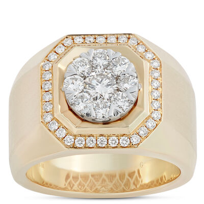 Diamond Cluster Halo Ring, 14K Gold