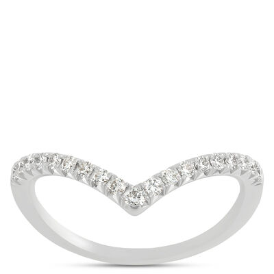Chevron Diamond Anniversary Band, 14K White Gold