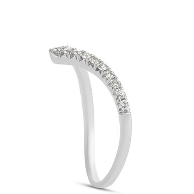 Chevron Diamond Anniversary Band, 14K White Gold