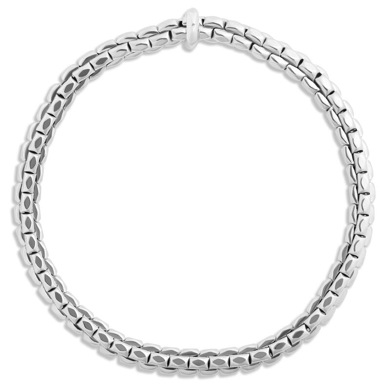 Toscano 8-Inch Stretchy Faceted Link Bracelet, 14K White Gold image number 1