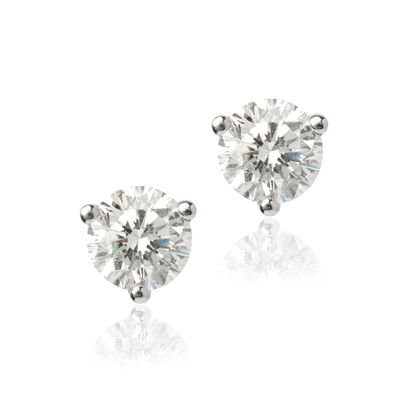 Round Diamond Studs, Platinum