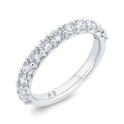 Bella Ponte French Pave Diamond and Platinum Bridal Ring, 1 ctw