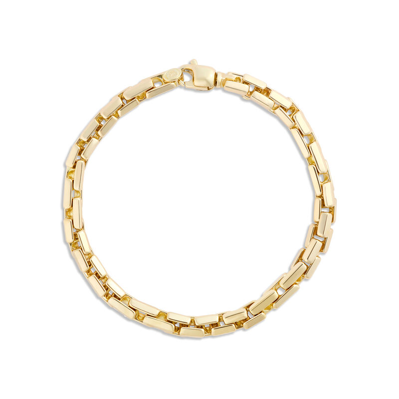 Toscano 8.5-Inch Round Brick Link Bracelet, 14K Yellow Gold image number 0