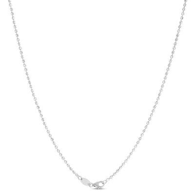 18-Inch Mooncut Bead Necklace, 14K White Gold