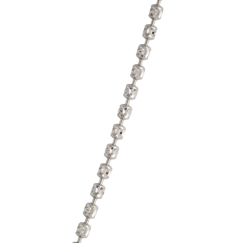 18-Inch Mooncut Bead Necklace, 14K White Gold image number 2