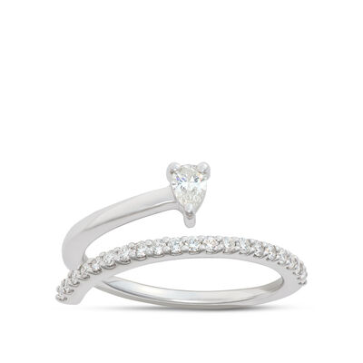 Diamond Overlap Ring, 14K White Gold