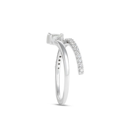 Diamond Overlap Ring, 14K White Gold