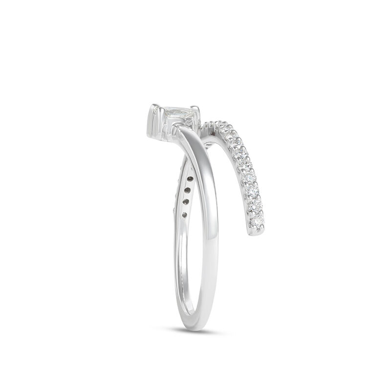 Diamond Overlap Ring, 14K White Gold image number 1