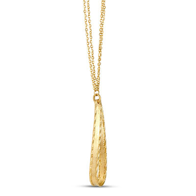 Toscano Twisted Ribbon Pendant Necklace, 14K Yellow Gold