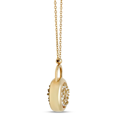 Toscano Pearl Padlock Pendant Necklace, 14K Yellow Gold