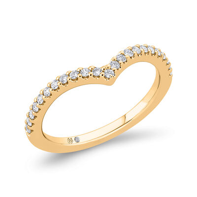 Bella Ponte Chevron Diamond Band, 14K Yellow Gold