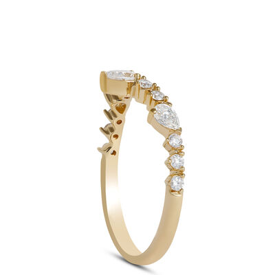 Oval and Round Diamond Anniversary Band, 14K Yellow Gold