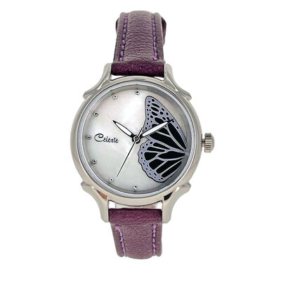 Celeste Transformation - Butterfly Mother of Pearl Dial Watch, 30mm