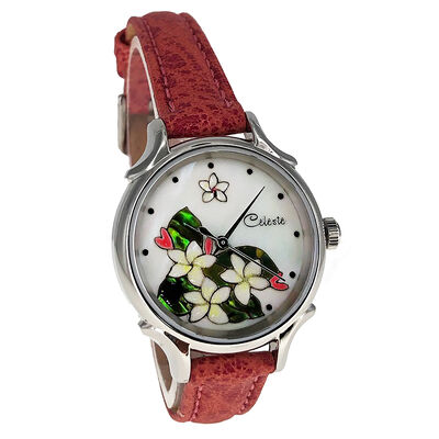 Celeste Plumeria Mother of Pearl Dial Watch, 30mm