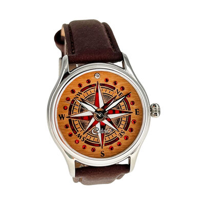 Celeste Compass Brown Dial Watch, 38mm