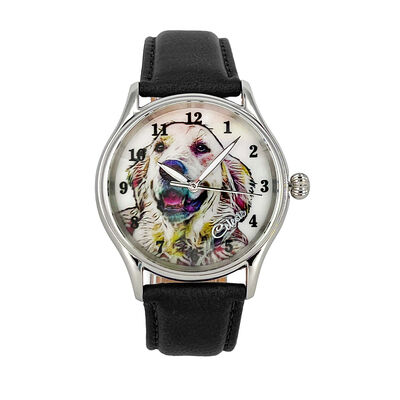 Celeste Golden Retriever Dog Breed Mother of Pearl Dial Watch, 38mm