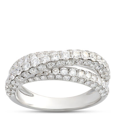 Crossover Diamond Ring in 14K White Gold
