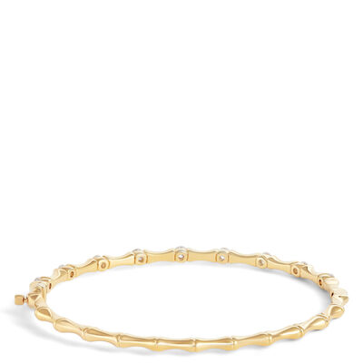 Ben Bridge Signature Hinged Diamond Bangle Bracelet, 18K Yellow Gold