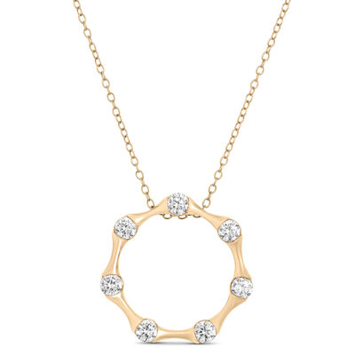 Ben Bridge Signature Circle Diamond Pendant Necklace, 18K Yellow Gold